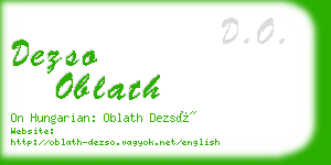 dezso oblath business card